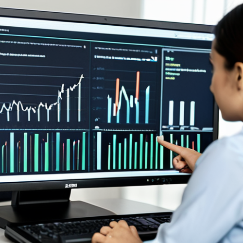 Home 7 A focused professional data analyst, fully clothed in modest business attire, sitting attentively at a desk in a modern, well-lit research office. The analyst is pointing thoughtfully at a complex data visualization on a large computer monitor, which displays a subtle anomaly in a chart. The expression on their face is one of deep curiosity and problem-solving. The background is blurred, emphasizing the subject and the screen. Perfect anatomy, correct proportions, natural pose, well-formed hands, proper finger count, natural body proportions. Professional photography, high quality, safe for work, appropriate content, fully clothed, professional.