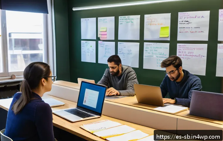 학술적 논문 작성법 - A warm and inviting modern workspace where a diverse group of Spanish-speaking researchers and stude...